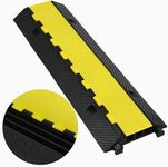 GarveeTech Cable Ramp 1 Pack 3 Channel Rubber Cable Protector Ramps, Cable Wire Cord Cover Ramp, 28000 lbs Capacity Heavy Duty Speed Bump Driveway Outdoor Hose Cable Ramp Protective Cover