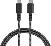 Smartish USB-C Charger for iPhone 16,15 - Crown Joule - 6 Foot Fast Fabric Wrapped 6ft Charging Cable 100W - [Nylon USB C to USB C Cord] Compatible w/Android, Pixel, Galaxy - MacBook Pro - Black