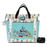 Loungefly Disney100 Mickey and Friends Classic All Over Print Iridescent Convertible Tote Bag, Multi-color