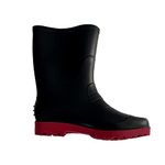 LADWA Men's Gum Boot Risk Safety Shoes with Mid Ankle Black Construction Factory Work Boots Industrial Purpose Super Safety Gum Boots (Size - 9)