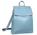 HESHE Leather Backpack for Women Fashion Convertible Backpack Purse Designer Handbags Anti Theft Rucksack for Travel, Light Blue, Urban