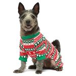 Fitwarm Dog Christmas Outfit, Dog Pajamas, Dog Winter Clothes for Small Dogs Boy Girl, Pet Ugly Sweater, Cat Costume, Red Green, Medium