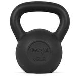 Yes4All Solid Cast Iron Kettlebell Weights Set – Great for Full Body Workout and Strength Training – Kettlebell 45 lbs (Black) L