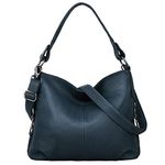 YALUXE Women's Genuine Leather Shoulder Bag Slouchy Handbag Purse Crossbody Bag