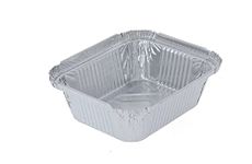 Ayn Al Madina Aluminum Foil Food Storage Containers with Lids Pack of 200 - No2 (141 x 116 x 41mm), Mini Loaf Pans, Oven Trays - Food Container for Meal Prep, Takeaway, Roasting, and Airfryer Cooking