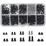 AvoDovA 500 Pcs M2 M2.5 M3 Laptop Computer Screws Kit Set, Black Flat Screw Set,Pan Head Screw Assortment Kit for Laptop Notebook Personal Computer Electronic Repair