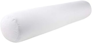 Straight Body Pillow, Full Size Premium Microbead,Side Sleeping/Maternity Pregnant Women, Supportive,Fluffy, Breathable, Cooling, 85/15 Spandex/Nylon Silky Feel Anti-Aging - 48 X 8 - White