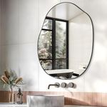 DESBING Asymmetrical Mirror 24x32 Irregular Wall Mirror Large Accent Body Mirror Unique Irregular Mirror Decorative for Living Room Bathroom Entryway Hallway