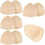 SERMICLE Waterproof Swimsuit Bra Pad Inserts 4 Pairs, Push up Bra Pads Sewn Padded for Bikini Sports Bra A/B or C/D,D/E Cup, Waterproof Beige-thick Style