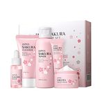 Skincare Set Skin Care for Teenage Girls Gift Set-Cleanser,Toner,Serum,Eye,Essence Serum- Facial Care Sets&Kits for Pores,Blackheads,Exfoliate,Skin Essentials Travel Kit All Skin Types (5PCS)