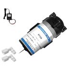 Reverse Osmosis 100 GPD RO Booster Pump w/ 2 Connect Fittings - 1/4 OD x 3/8 MIP Elbow