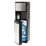 Igloo Retro Bottom Load Water Cooler Dispenser - Hot, Cold, or Room-Temperature Water - Holds 3 or 5 Gallon Bottles - Child Safety Lock - Perfect for Homes, Kitchens, Dorms - Black/Stainless