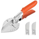 TOWOT Multi Angle Miter Shears, Angle Cutter Adjustable at 45 to 135 Degree with Safety Lock Miter Shears for Crafting, Plastic, PVC & Molding Trim, Angle Cutting Tool Including 2 Spare Blade