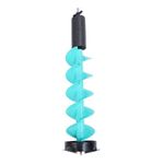 Bewinner Ice Auger for Electric Drill - 6 Inch Diameter Ice Fishing Auger Drill Bit, 28 Inch Length Nylon Ice Auger Drill Attachment Drill Adapter with Blade Guard (Blue)