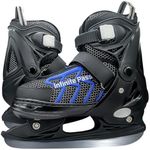 Nattork Adjustable Ice Skate,Soft Padding and Reinforced Ankle Support Ice Skate,Blue,M