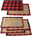 6 Pcs Red and Black Buffalo Check P
