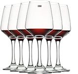 BINZO Glass Wine Glasses, Set of 6, 360 ml, Perfect for Red Wines & White Wines, Premium Glassware.