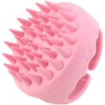 BTYMS Silicone Hair Scalp Brush Shampoo Brush Scalp Massager Exfoliating Hair Cleaning Brush Head Scrubber for Shower - Pink