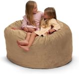 ULTIMATE SACK 4ft Bean Bag Chair, Oversize Bean Bag Chair for Adults, Comfy Chair Bean Bag Couch Lounge Sofa Loveseat Furniture | Camel Suede