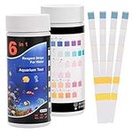 LUNEKUCK 100PCS 6 in 1 Aquarium Test Strips, Fish Tank Pond Test Strips for Freshwater and Saltwater, Aquarium Testing Kit for Nitrate, Free Chlorine, Ph, Nitrite, Hardness, Carbonate Root