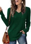 Saloogoe Green Sweaters Women Loose