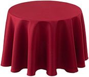 Biscaynebay Textured Fabric Round Christmas Tablecloths 70", Red Water Resistant Tablecloths for Dining, Kitchen, Wedding & Parties, etc Machine Washable