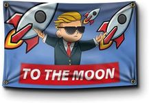 Banger - To The Moon - Reddit Wall Street Bets Meme Motivational Inspirational Office Gym Dorm Wall Decor Design on a 3X5 Feet Flag with 4 Grommets for Easy Hanging. Authentic BANGER FLAG