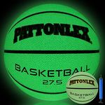 PATTONLEX Glow in The Dark Basketball Official Size 7/29.5 6/28.5 5/27.5 Glowing Leather Green Basketballs Indoor Outdoor for Youth Men Women Boys and Girls(Size 5/27.5")