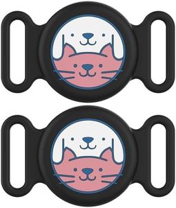 2 Pack Waterproof Airtag Dog Collar Holder, Silicone Pet GPS Tracker Protective Cover,Compatible with Apple AirTags Case, Dog & Cat Collars Mount for Air Tag Holder