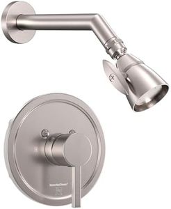 HammerHead Showers® ALL METAL Shower Valve and Trim with 2-Inch High Pressure Shower Head – Fixed Showerhead, Adjustable Spray Pattern, 2.5 GPM – Rough-in Shower Trim Kit and Valve - Brushed Nickel