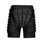 OHMOTOR Padded Shorts Snowboarding Skiing for Women Men, Snowboard Butt Pad Skateboard Guard, Crash Pants Skating Protective Gear Hip Pads, Impact Compression Shorts (Black Medium)