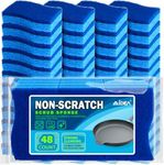 AIDEA Non-Scratch Scrub Sponge-48Count, Sponges Kitchen, Sponges for Dishes