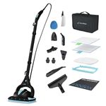 Euroflex Vapour Pro Steam Mop & 18pc Multipurpose Portable Steam Cleaner for Hardwood, Carpets, Kitchens, Bath, Cars, Tile & Grout Cleaning; Kills 99.99% of Germs & Bacteria; 5 Year Warranty