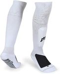 MediCaptain Soccer Grip Socks with Built in Shin Guards, Metatarsal Pad for Foot Protection - For Players with Shoe Size 6+ (US, Alpha, Small, Regular, Regular, White)