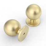 9BUILD 10 Pack Gold Cabinet Knobs Single Hole Zinc Alloy Drawer Knobs Ball Kitchen Cupboard Knobs UK0041