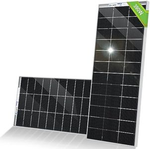 ECO-WORTHY 2PCS Panneau Solaire Bifacial 18V 195W, Panneaux Solaires 390W Double Face Mono pour Charger Batterie, Balcon, Terrasse, Camping-car, Jardin, Bateau, RV et La Maison