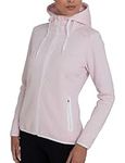 TCA Womens Revolution Tech Workout Thermal Running Hoodie Jacket with Zip Pockets and Thumbholes - Pink Marl, M