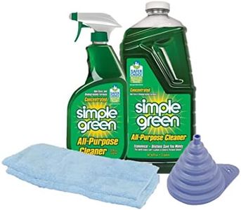 Simple Green Concentrated All-Purpose Cleaner, 22 oz Spray Bottle and 67.6 oz Refill with Plastic Collapsible Funnel and 2 Microfiber Cloths, 14x14 in (Bundle kit)