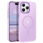 BENTOBEN Case for iPhone 14 Pro Case,[Compatible with MagSafe] Slim Translucent Matte Magnetic Shockproof Protective Anti Slip Women Men Case for iPhone 14 Pro 6.1", Light Purple