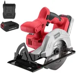 PowerSmart 20V 5-1/2 Inch Cordless Circular Saw with 1.5Ah Battery and Fast Charger, 3800RPM, Max Cutting Depth 1-7/16”(45°), 1-5/8”(90°)