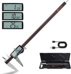 HARDELL Digital Caliper 12 Inch, Rechargeable Calipers with Large LCD Screen, Stainless Steel Digital Caliper Measuring Tool, Auto-Off, Inch/MM/Fraction for DIY/Household/3D-printing