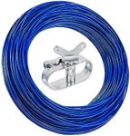 Pool Cover Winch and Cable Kit, Winterize Pool Closing Kit Pool Cable and Winch,102ft Heavy-Duty Pool Cover Wire and Winch, Pool Cover Cable & Ratchet Kit for Above Ground Pool Winter Cover-Blue