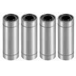 HiPicco Linear Ball Bearings, LM6LUU 6mm Bore Longer Linear Motion Bushing Double Side Rubber Sealed Rod Liner Shaft Parts for CNC Machine 3D Printer 4 Pack