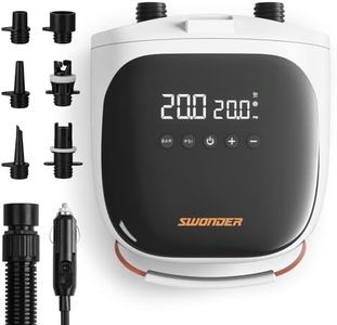 Swonder Paddle Board Pump, 30% Faster Inflation SUP Pump, Compact & 2.6lb Lightweight Electric Air Pump w/ 20PSI High-Pressure, Dual Stage, Auto-Off & Deflation Function