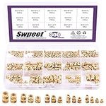 Swpeet 300Pcs 5 Values M2 M3 M4 M5 M6 Female Thread Knurled Nuts Brass Threaded Insert Embedment Nuts Hydraulic Welded Joint Injection Molding Assortment Kit Perfect for 3D Printing Injection Molding