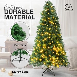SA Products 7ft Pre-Lit Christmas Tree – Artificial Holiday Decor