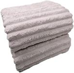 Soft Bath Towels Set, Microfiber Ribbed Oversized Bath Towels Extra Large for Bathroom, Home, Hotel, Spa, Beach, Pool, Gym (Bath Sheet - Set of 2, Grey)