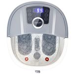 Giantex Foot Spa, Foot Bath with Heat, Bubbles, 16 Pedicure Shiatsu Roller Massage Points, Adjustable Time & Temperature, Led Display, Drainage Pipe, Foot Soaking Tub, Pedicure Foot Spa (Gray)