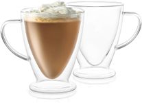 PrimeWorld Valko V Shape Double Wall 443ml Set of 2 Pcs Cappuccino Iced Tea Coffee Tea Hot Beverage Milk Cup Perfect for Home Restaurant & Parties