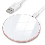 AGPTEK Wireless Charger, Fast Wireless Charging Pad 15W Compatible with iPhone 15/14/13/12/11/XS/XR/X/8/SE, for Smasung Galaxy S24/S23/S22/S21/S20/S10/S9/S8, Google Pixel 5/6/7/8, AirPods Pro, White